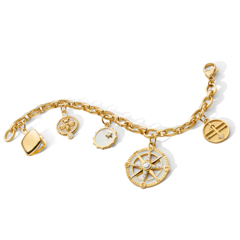 Monica Rich Kosann 18k Gold "Audrey" Link Charm Bracelet