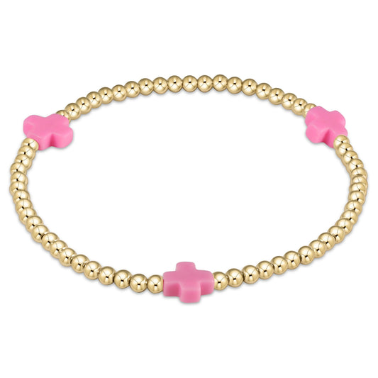 enewton egirl Signature Cross Gold Pattern 3mm Bead Bracelet