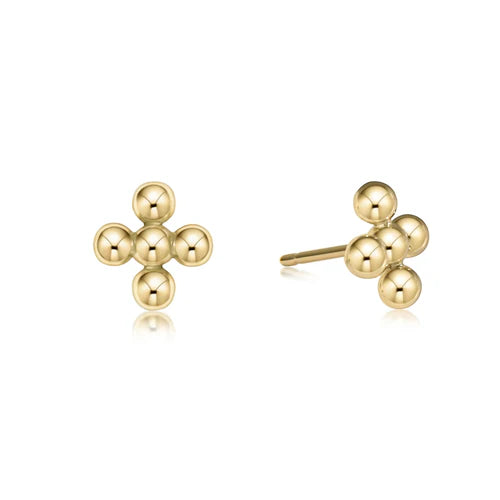 enewton Classic Beaded Signature Cross Stud - Gold