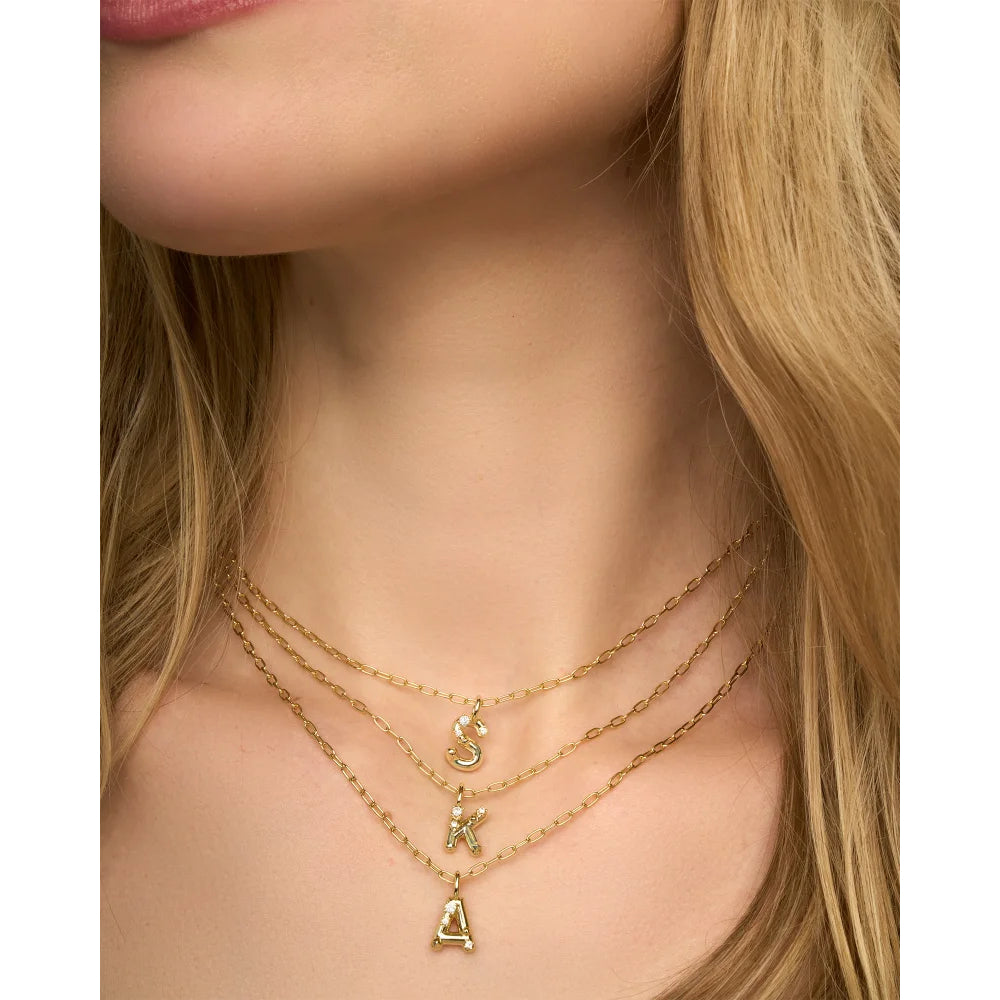 Gold pendant necklace letter online