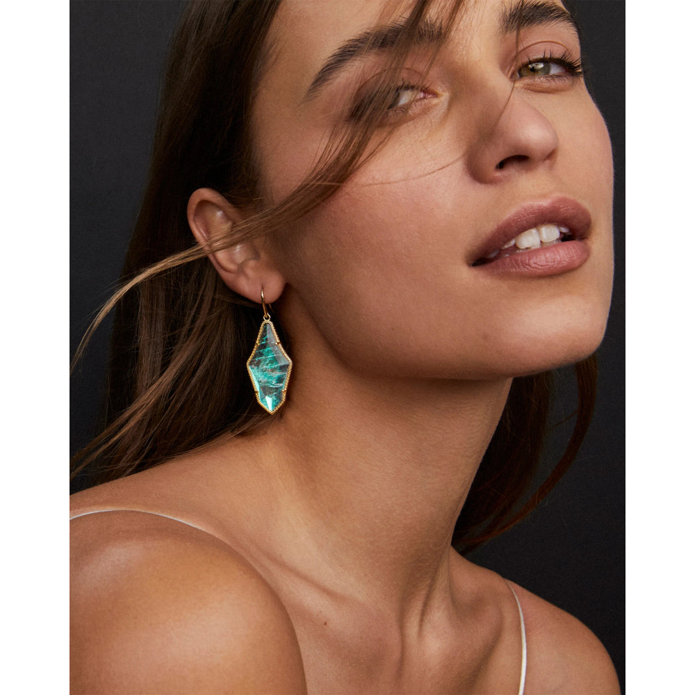 Kendra Scott Evelyn Dark Magenta Illusion Gold Drop Earrings
