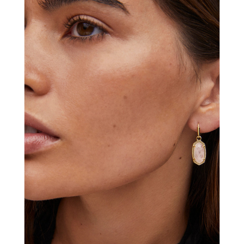 Kendra Scott Maize Rose top Gold In Smoky Glass Drop Earrings