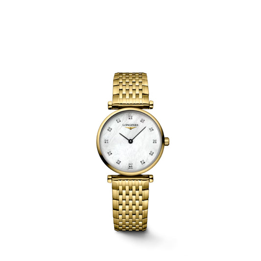 Longines La Grande Classique Gold Tone Watch with Diamonds