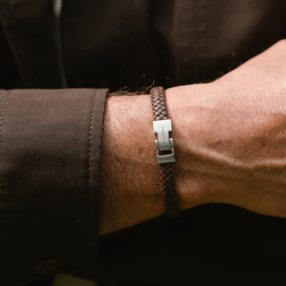 Steel & Barnett Men's Leather "Archie" Bracelet