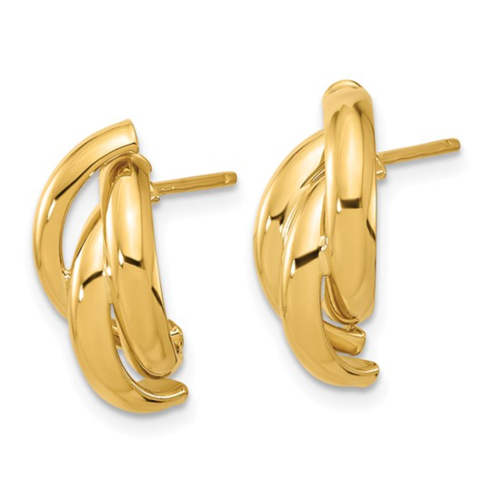 14k Gold Polished Twist Earrings