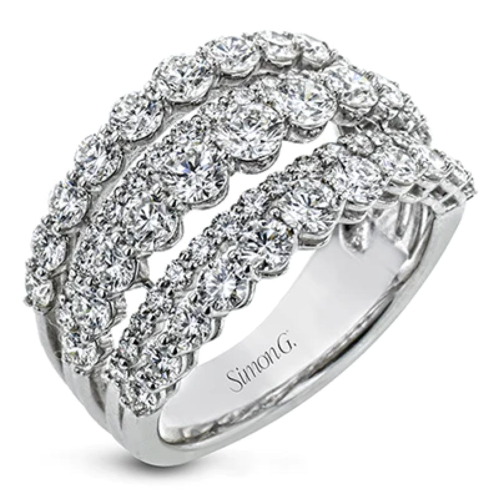 Simon G. 18k Gold 3-Row Diamond Band