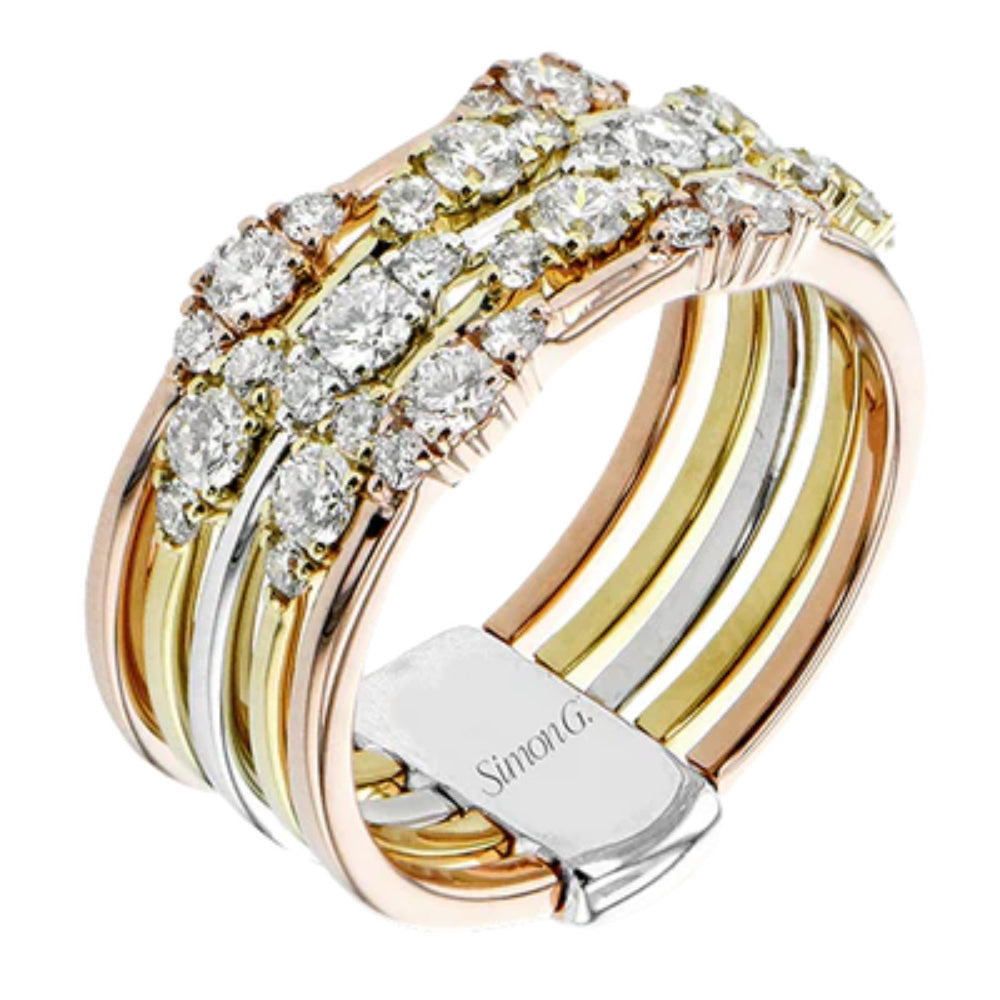 Simon G. 18k Gold 5-Row Diamond Band