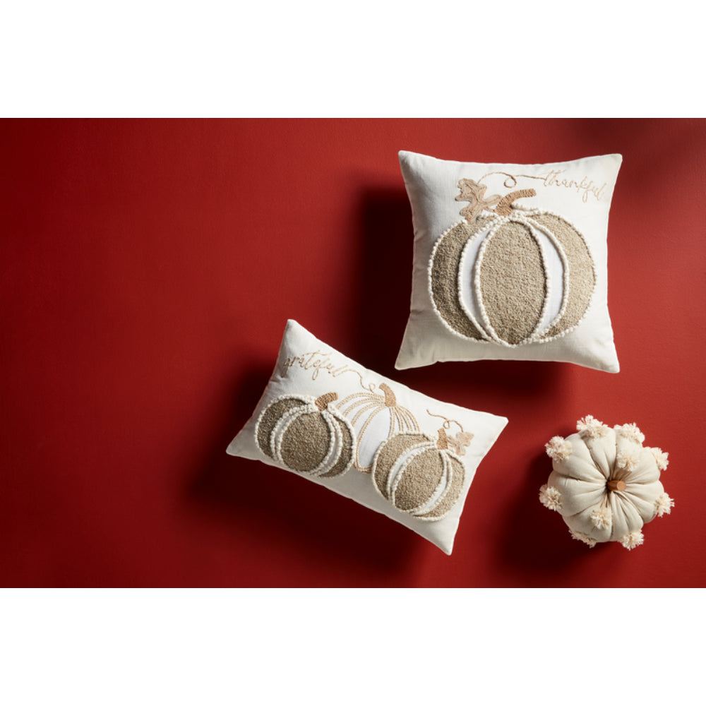 Mud Pie Neutral Pumpkin Pillow