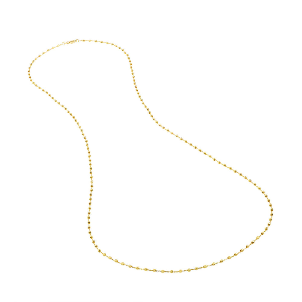 14k Gold Diamond-Cut Beads Station Necklace