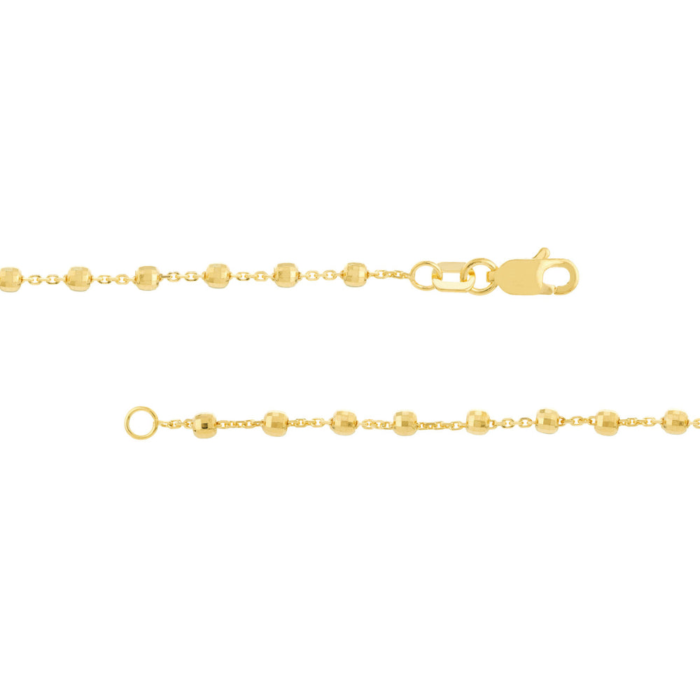 14k Gold Diamond-Cut Beads Station Necklace