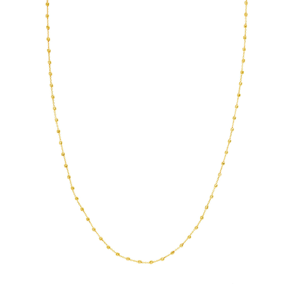 14k Gold Diamond-Cut Beads Station Necklace