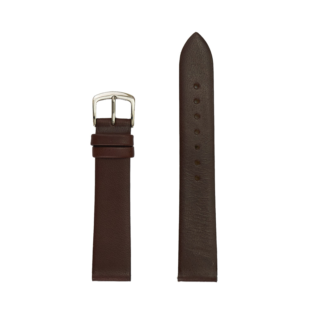 Men's Genuine Smooth Leather Watch Band - Brown