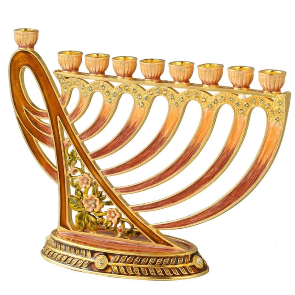 Menorah Matashi Hand Painted Enamel Candelabra