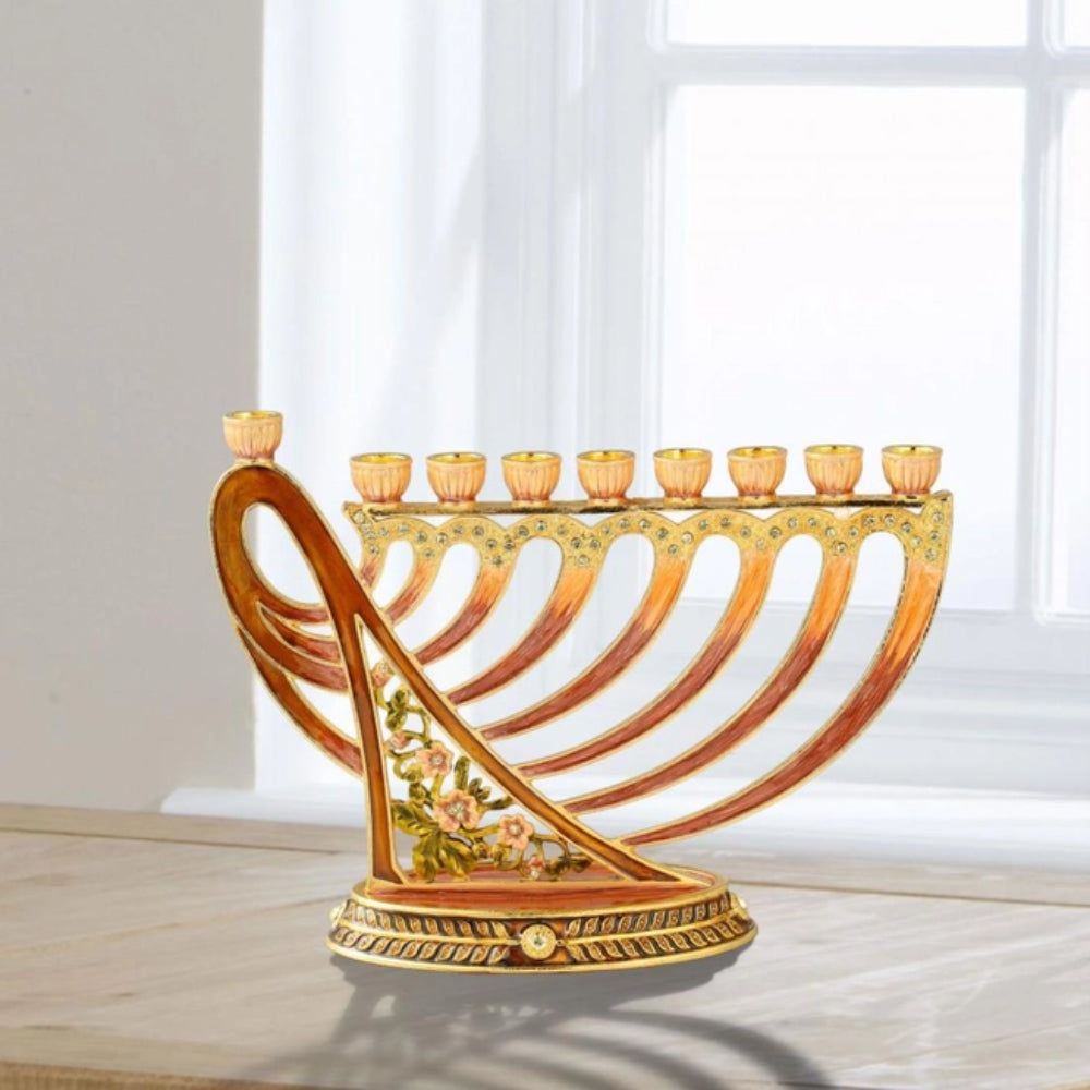 Menorah Matashi Hand Painted Enamel Candelabra