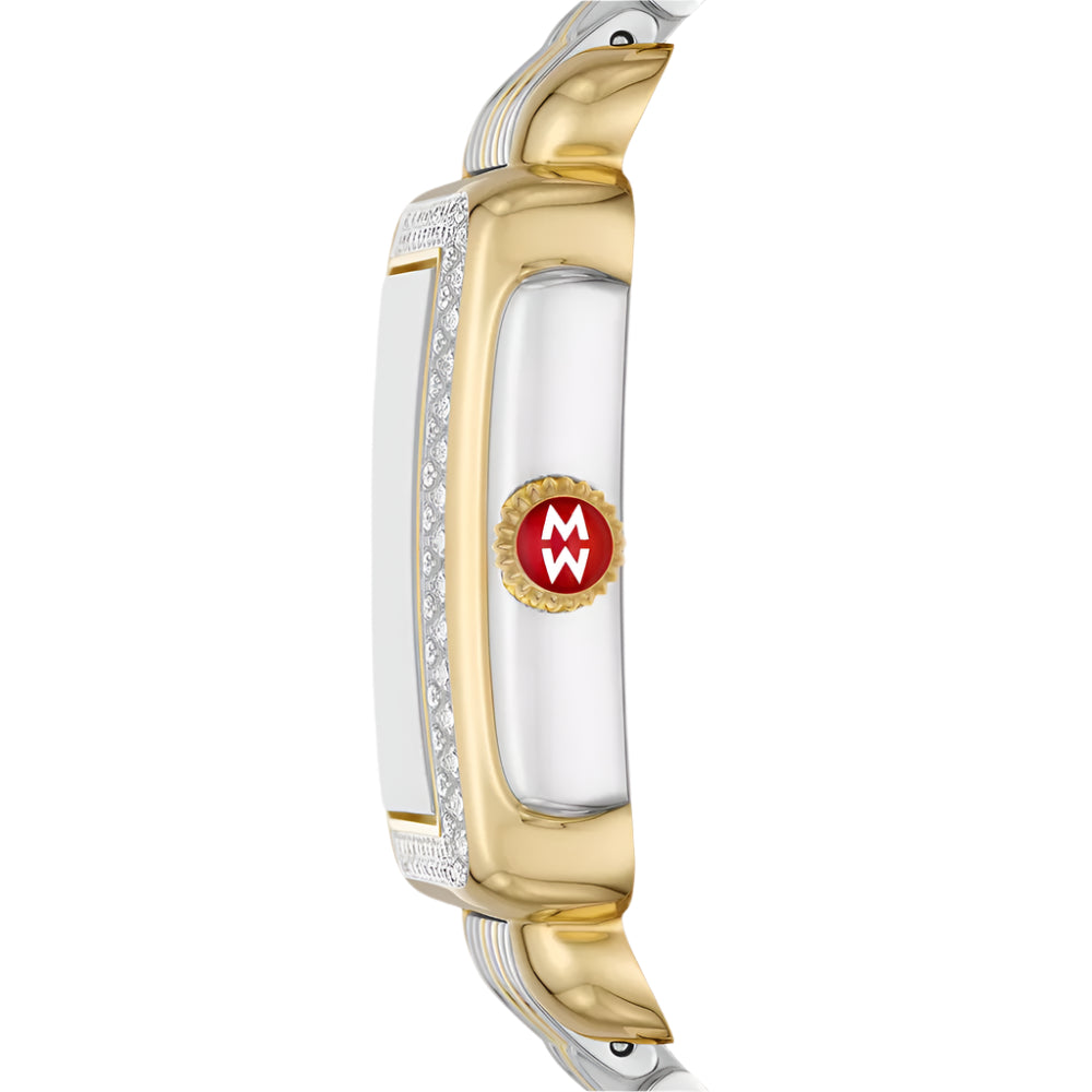 Michele Deco Mid Two-Tone Diamond Watch - Mother of Pearl Dial