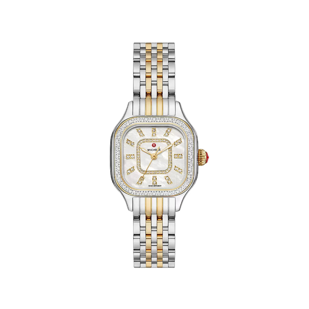 Michele Meggie Two-Tone Diamond Stainless Steel Watch