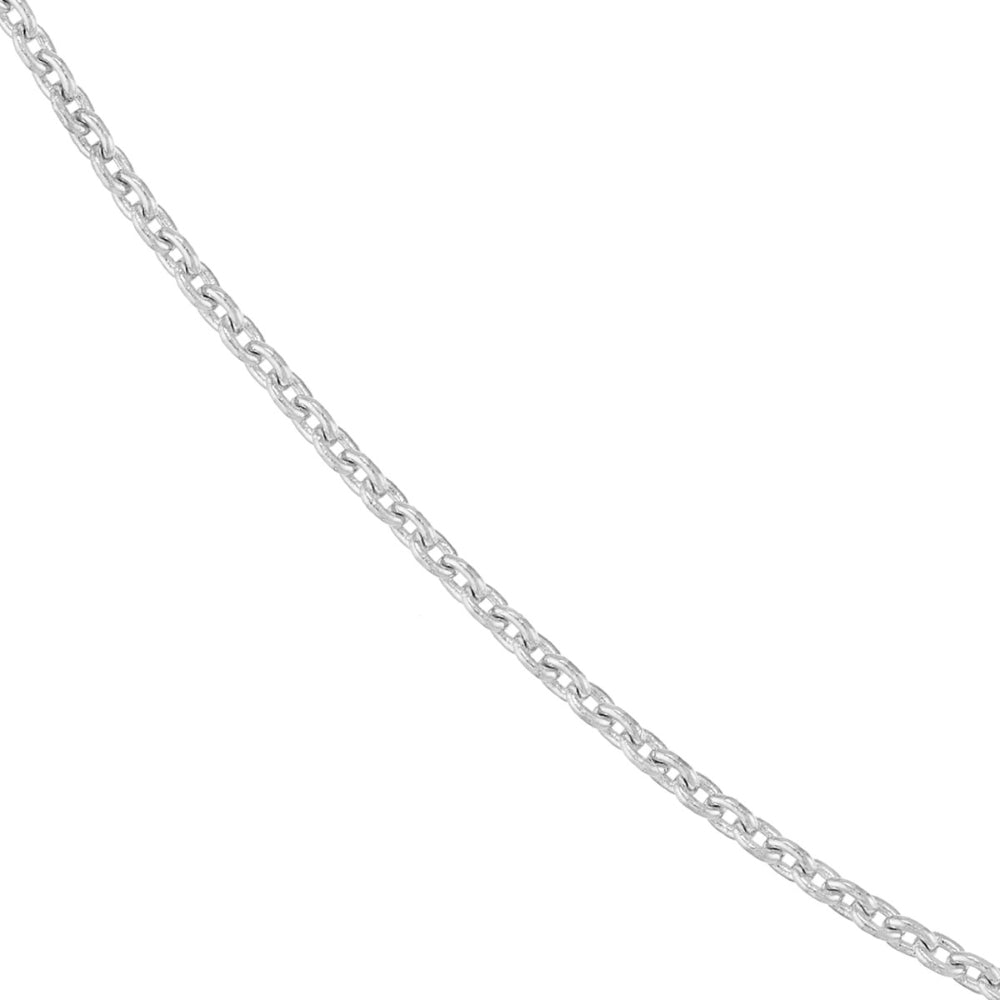 18k White Gold 0.7mm Cable Chain, 18"