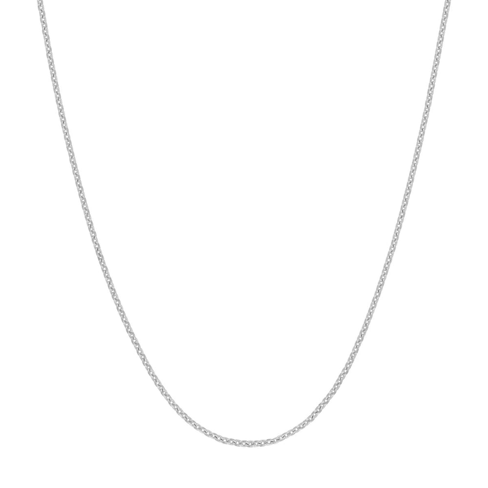 18k White Gold 0.7mm Cable Chain, 18"