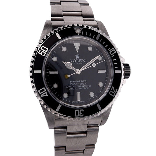 Estate Rolex Stainless Steel Oyster Perpetual Datejust Submariner Black Dial C.2010