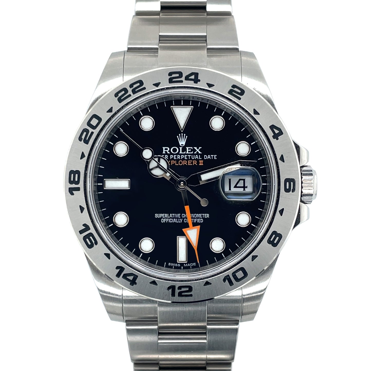 Estate Gents Rolex Explorer II with Black Dial in Stainless Steel