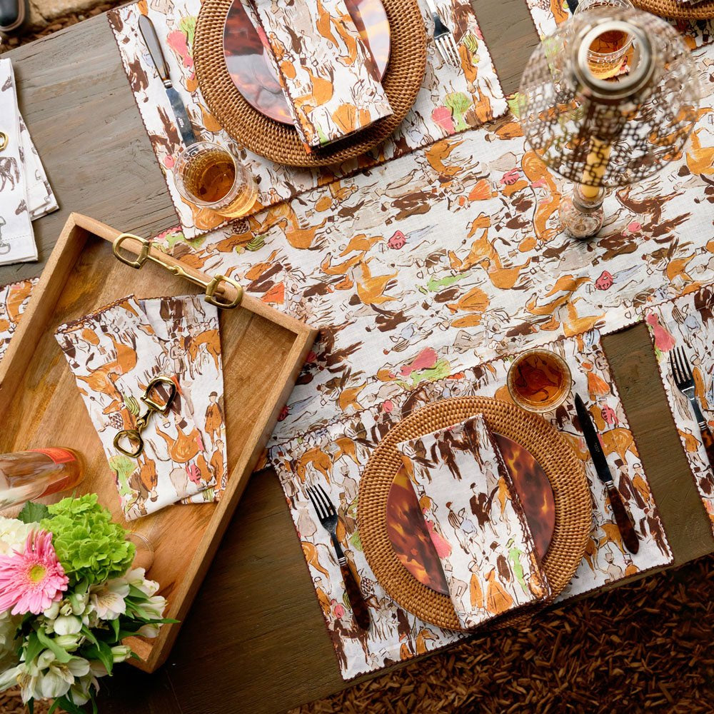 Pomegranate Wooden Serving Tray with Snaffle Handles