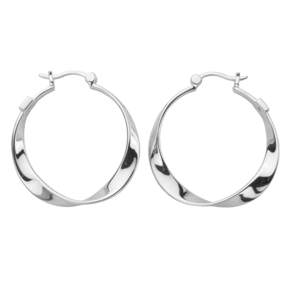 Elle Sterling Silver Sleek Twist Hoops – Smyth Jewelers