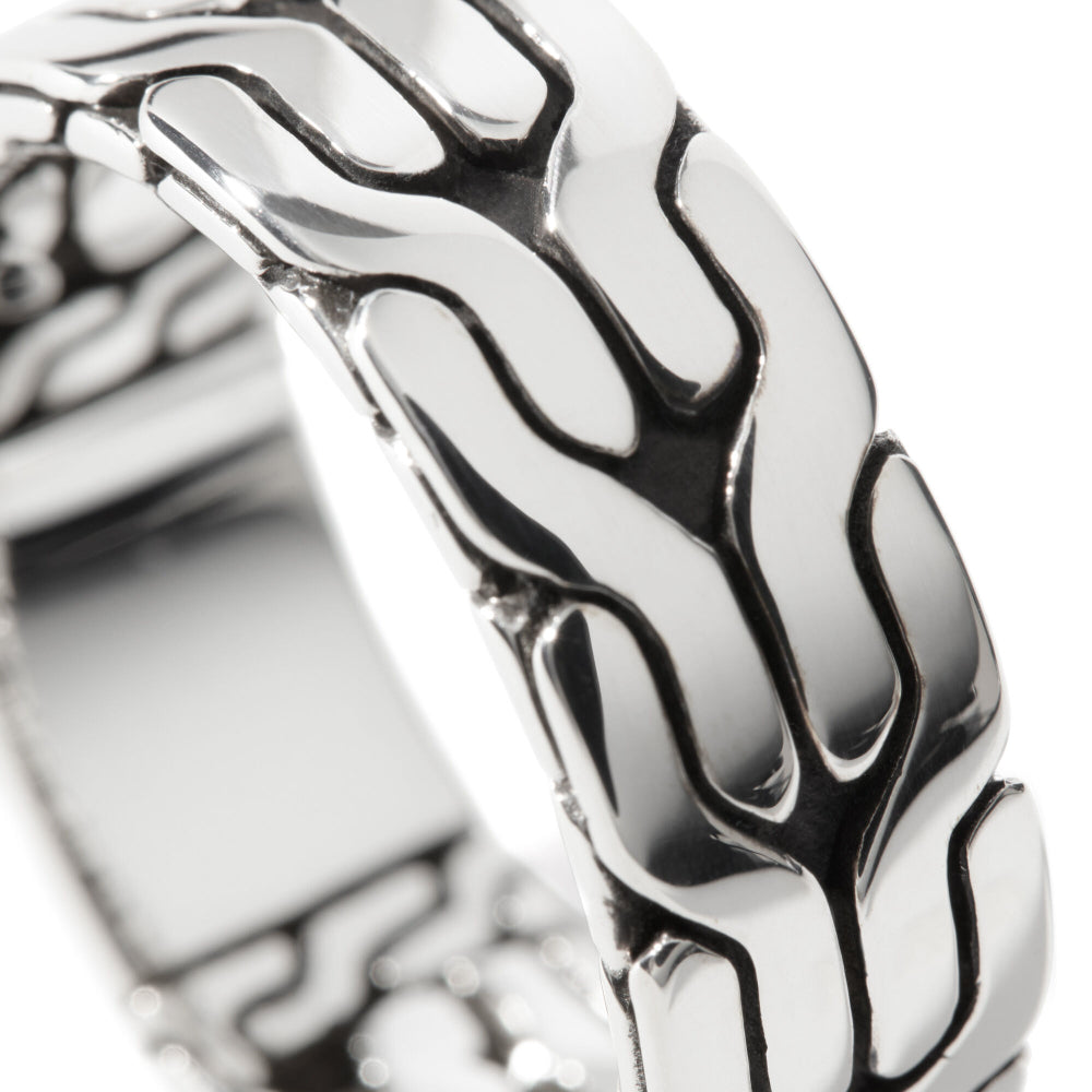 Silver Chain Ring Silver Stainless Steel Twisted Chained Ring Mens