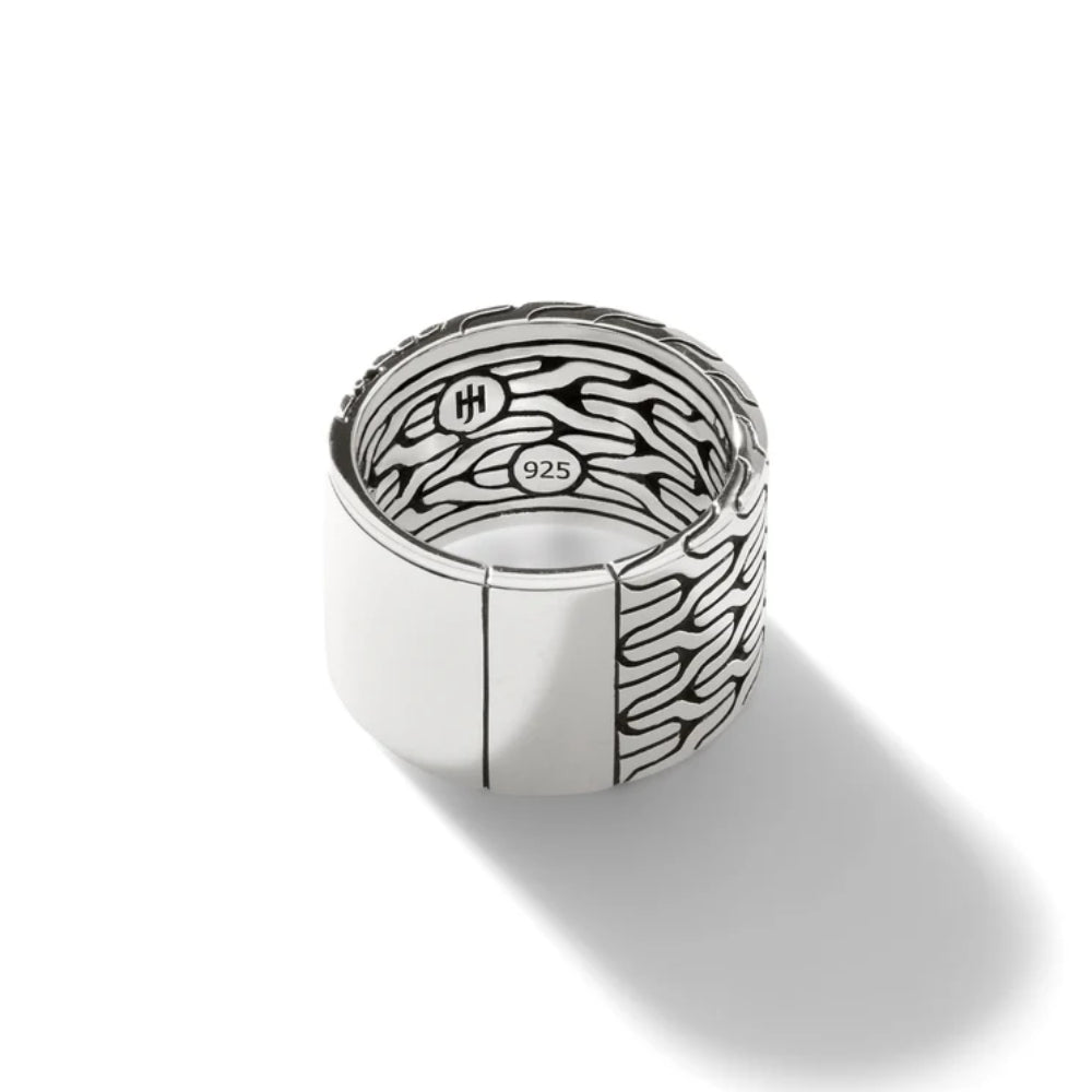 John Hardy Carved Chain Band Ring