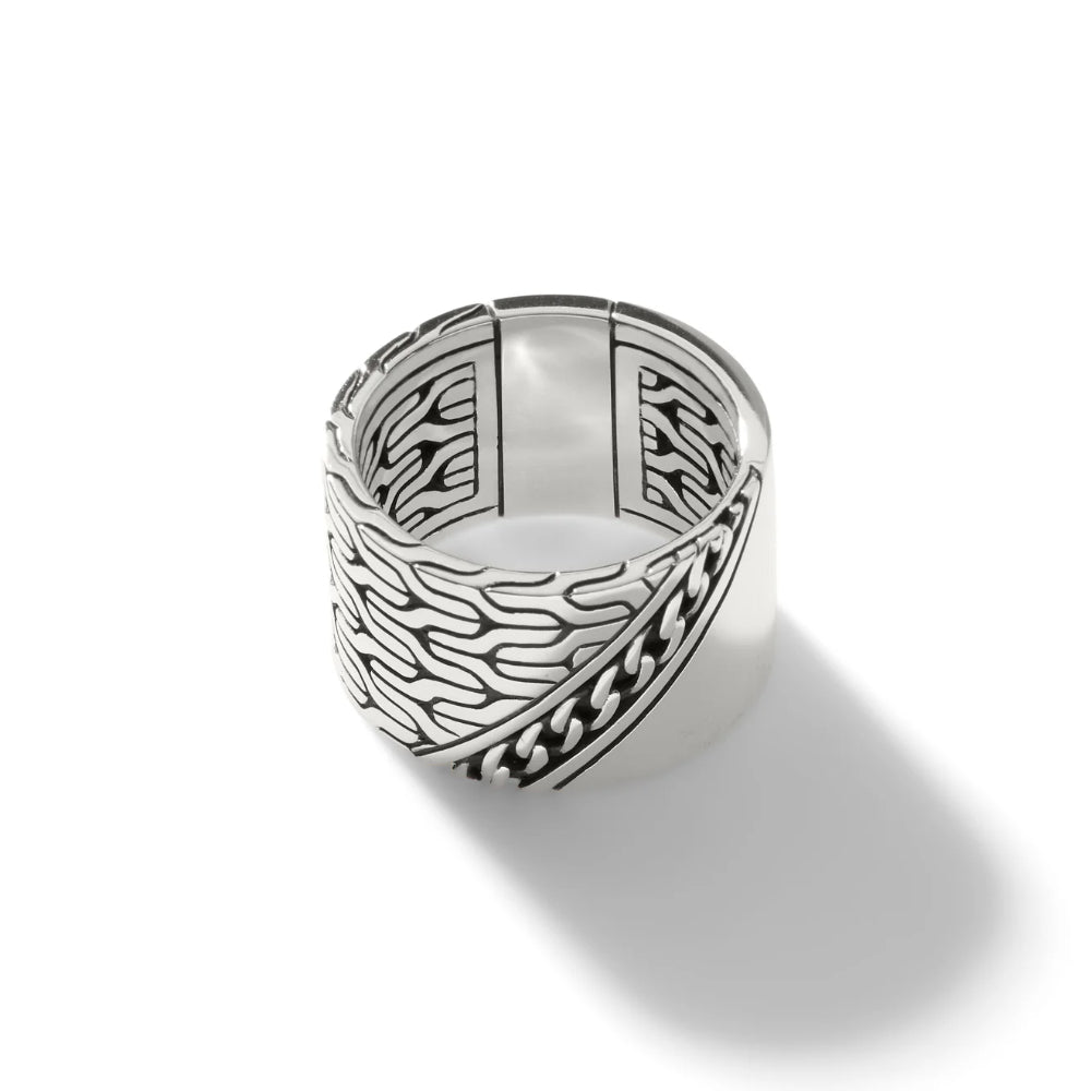 John Hardy Carved Chain Band Ring