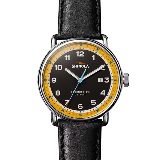 Shinola The Canfield Model C56 43mm, Black & Yellow Dial