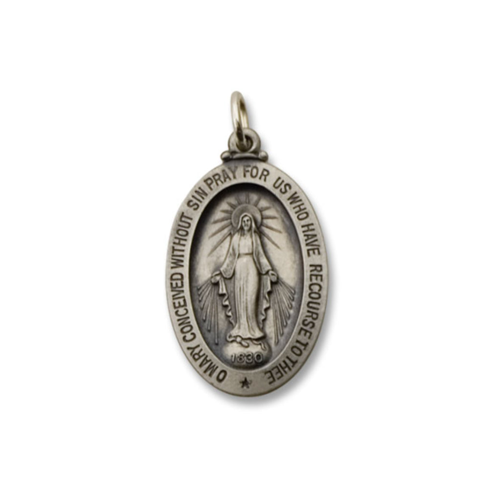 Sterling Silver Antiqued Miraculous Medal