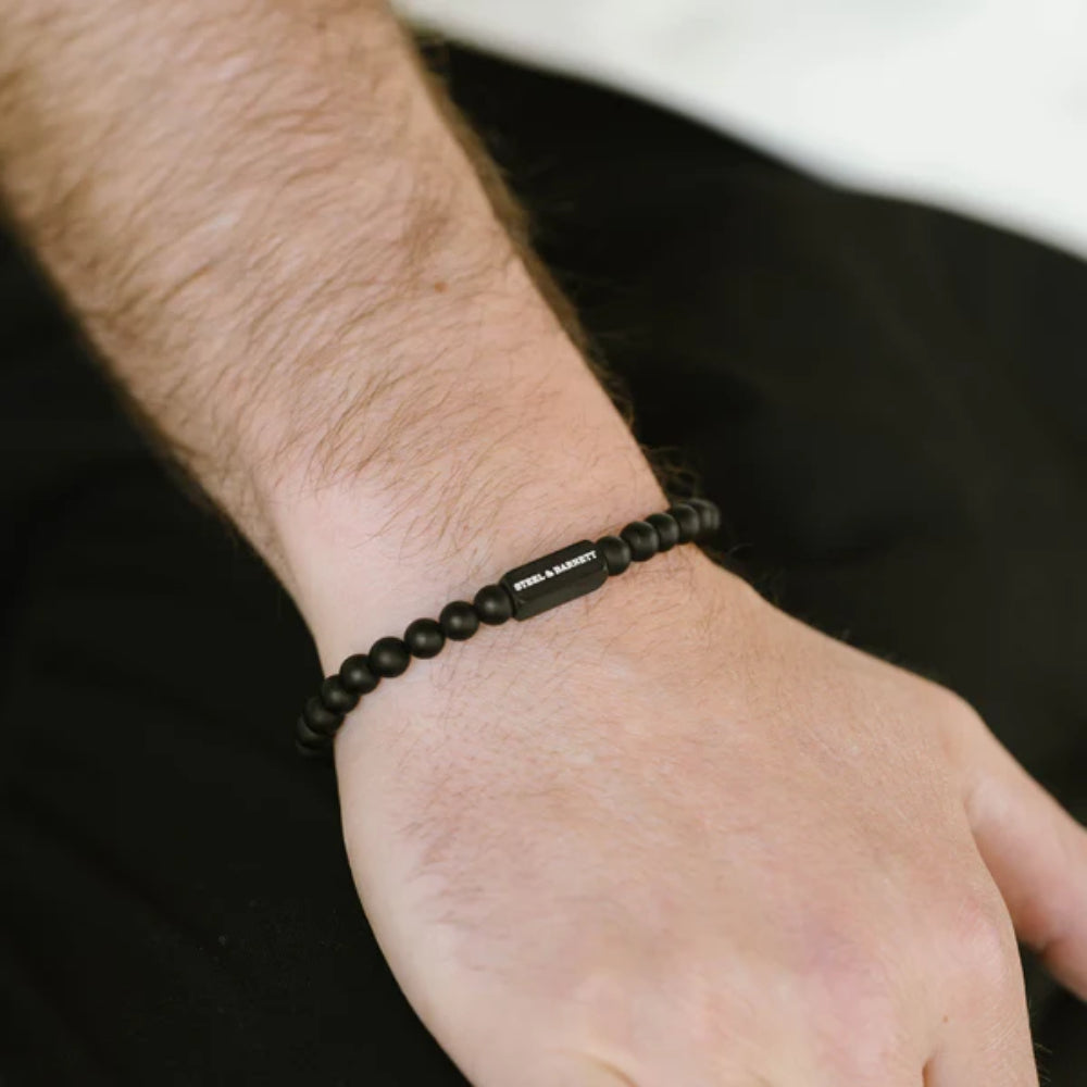 Steel & Barnett Men's Black Edition Onyx Bracelet