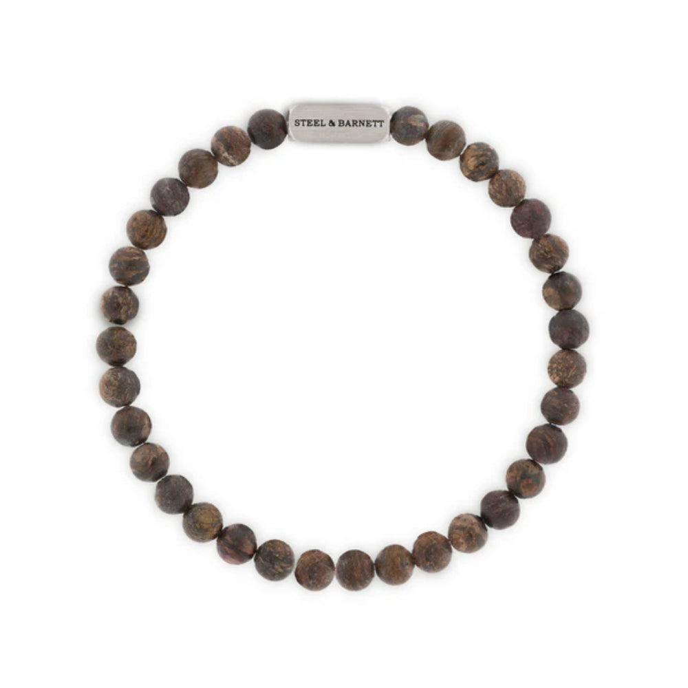 Steel & Barnett Men's "Natural Ned" 6mm Round Gemstone Bracelet