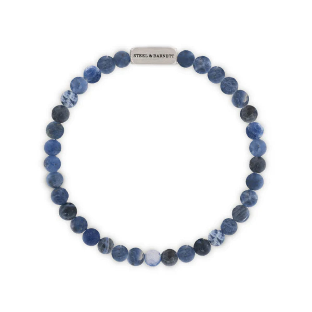 Steel & Barnett Men's "Natural Ned" 6mm Round Gemstone Bracelet