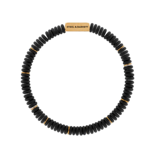 Steel & Barnett Men's Two Tone Disc Gemstone Bracelet