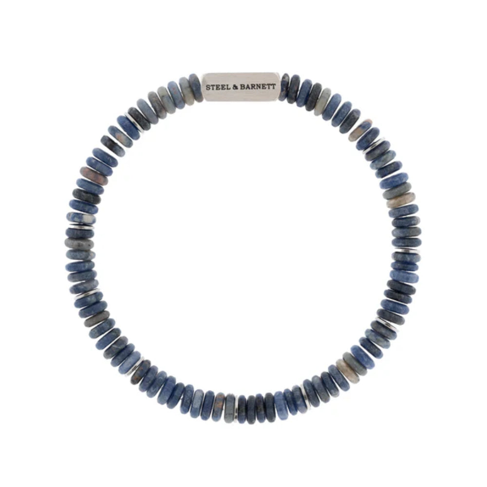 Steel & Barnett Men's Two Tone Disc Gemstone Bracelet