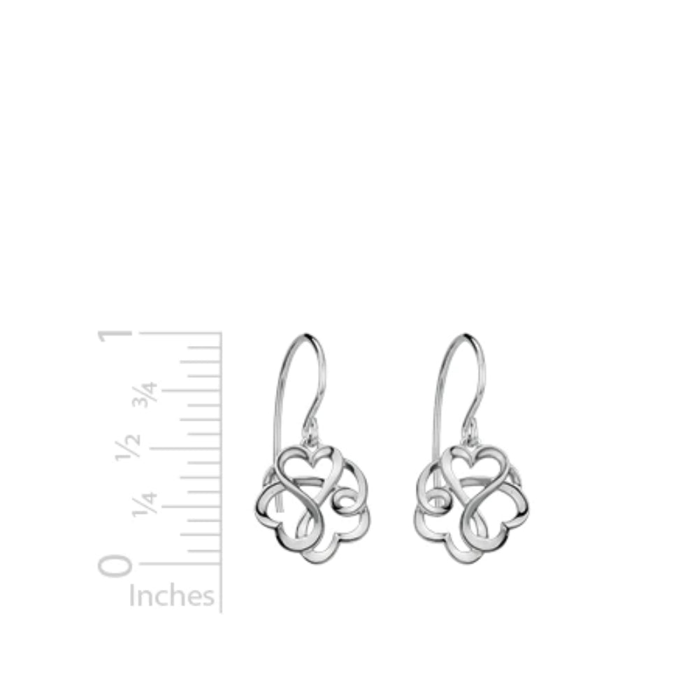 Sterling Silver Open Entwined Hearts Earrings