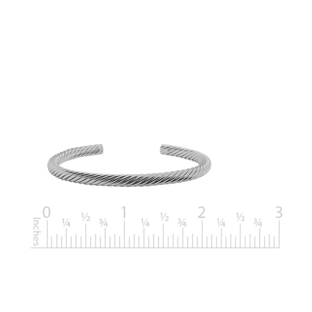 Sterling Silver Twist Pattern Cuff Bracelet