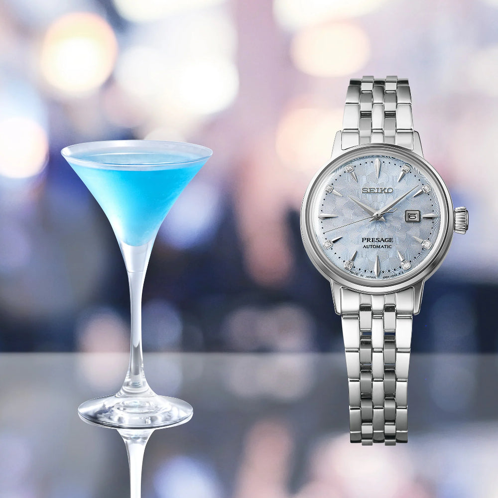 Seiko Women s Presage 30mm Cocktail Time Light Blue Dial with Diamonds