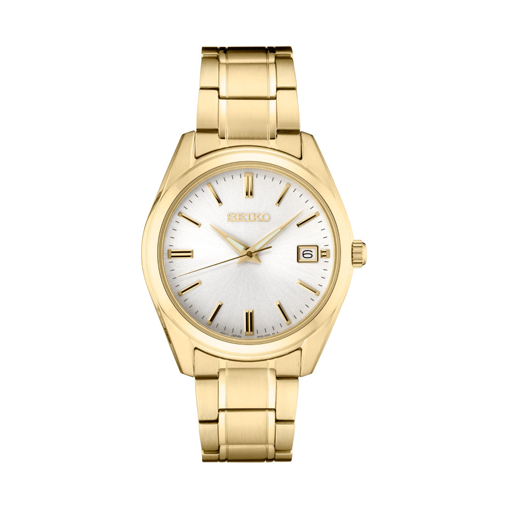 Seiko Essentials Collection Gold-Tone Stainless Steel White Dial Quartz SUR314