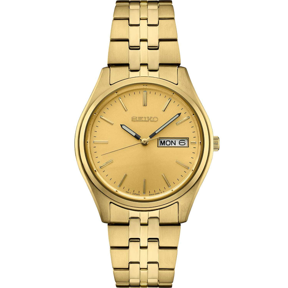 Seiko Essentials Collection 36.9mm Gold Tone Quartz Watch