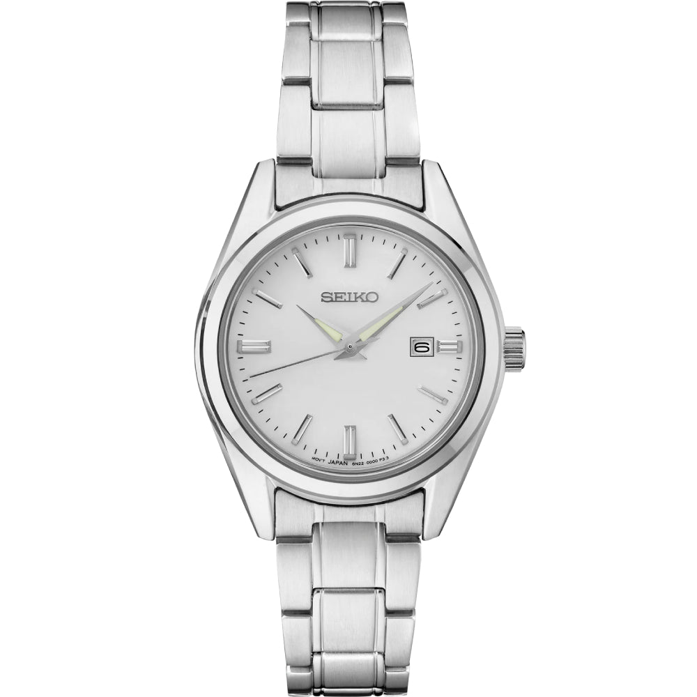 Seiko Essentials Collection Silver Sunray Dial Stainless Quartz SUR633