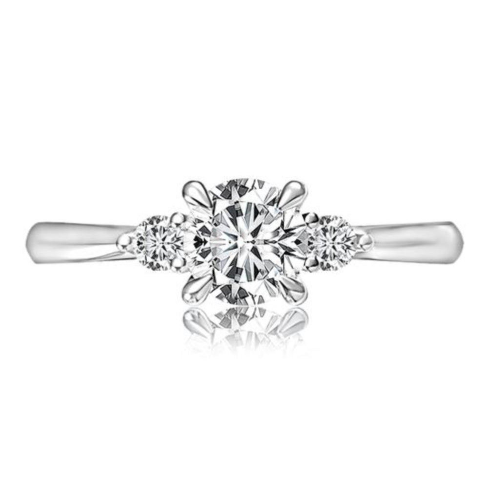 A. Jaffe Three Stone Round Engagement Ring