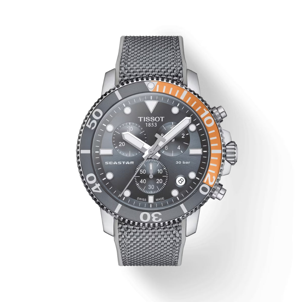 Tissot Seastar 1000 45.5mm Chrono Quartz - Grey/Orange