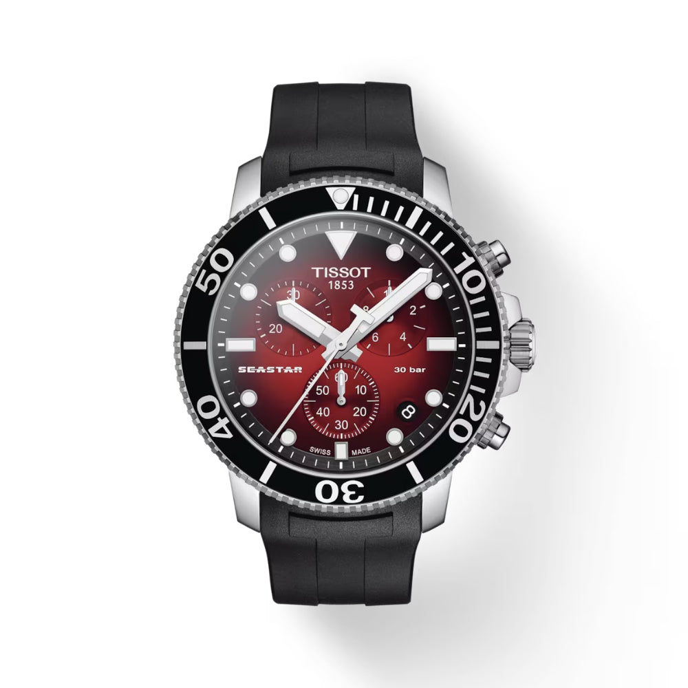 Tissot Seastar 1000 Chronograph 45.5mm Quartz, Red Dial