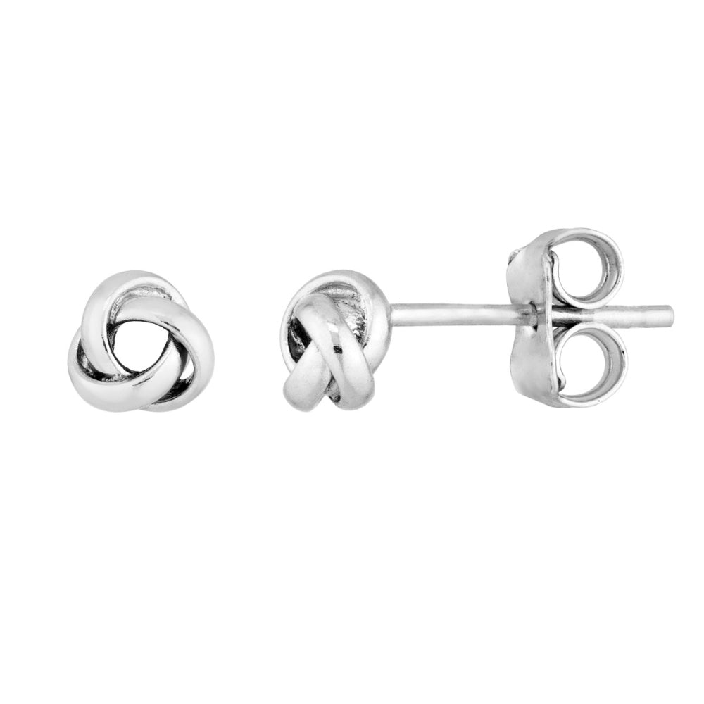 Sterling Silver 3 Loop Love Knot Studs