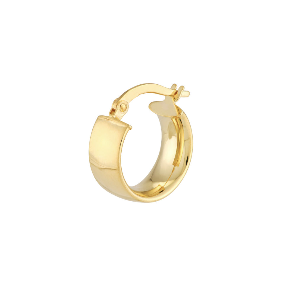 14k Wide Band Style Hoop Earrings