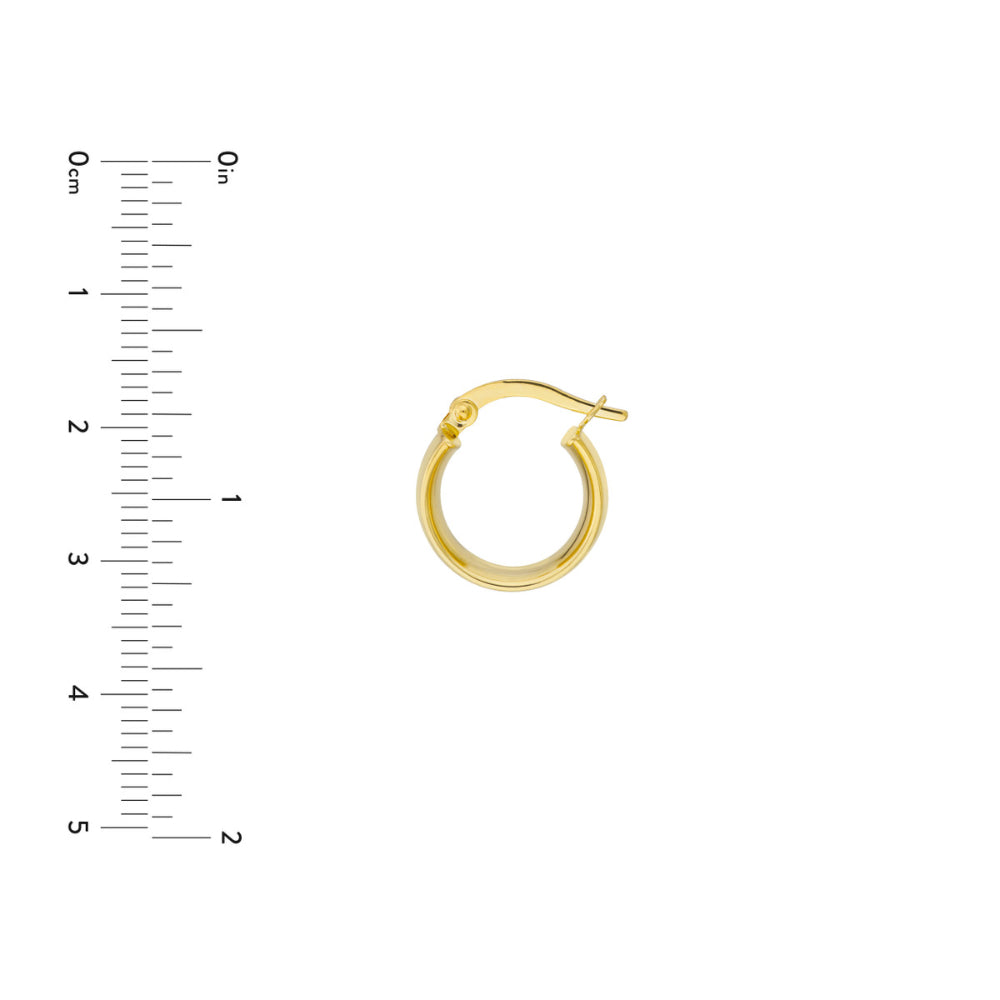 14k Wide Band Style Hoop Earrings