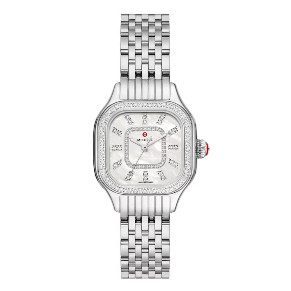 Michele Meggie Diamond Stainless Steel Watch