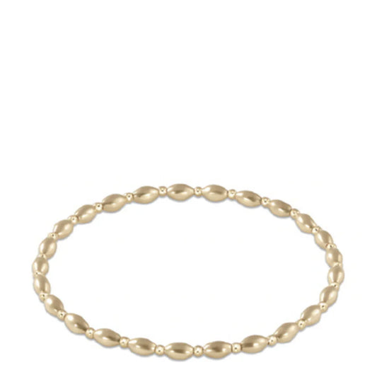 enewton 7.25" Extends Harmony Grateful Pattern 2.5mm Bead Bracelet - Gold